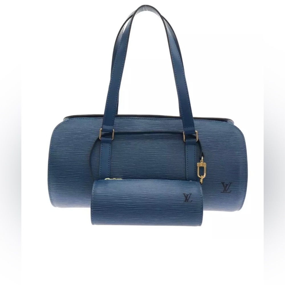 Auth LOUIS VUITTON Soufflot M52225 Toledo Blue Epi MI0965 Handbag